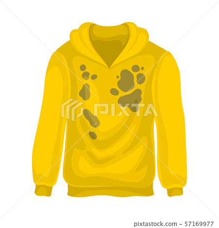 Dirty yellow sweatshirt. Vector illustration on a white background. 57169977