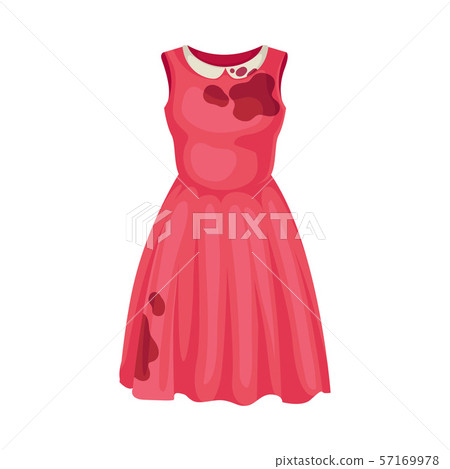 Dirty pink dress with a collar. Vector illustration on a white background. Dirty pink dress with a collar. Vector illustration on a white background. 57169978
