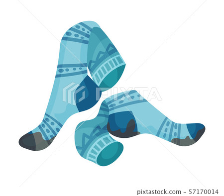 Pair of blue dirty socks. Vector illustration on a white background. Pair of blue dirty socks. Vector illustration on a white background. 57170014