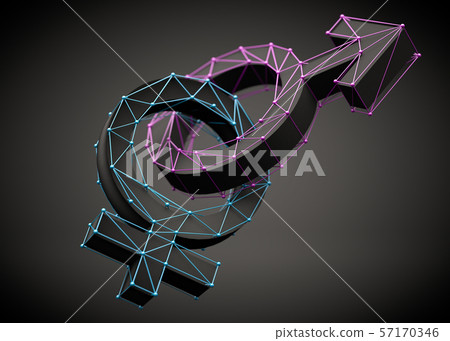 3d illustration of symbols and icons of male and 57170346