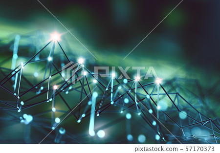 Mesh or net with lines and geometrics shapes 57170373