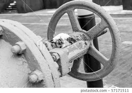 monochrome gray background round valve plant gas 57171511