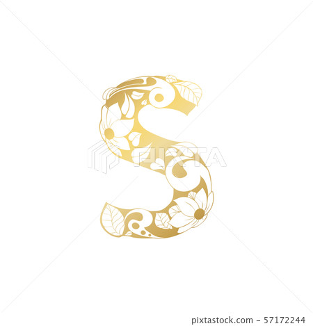 Golden Ornamental Alphabet Letter S Font 57172244