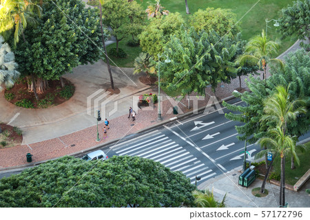 威基基卡拉卡瓦街景從頂部 威基基卡拉卡瓦街景從頂部 57172796