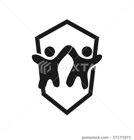 Commitment Teamwork Together Business Black Logo - Stock Illustration ...