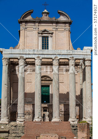 Temple of Antoninus and Faustina at the Roman Forum in Rome Temple of Antoninus and Faustina at the Roman Forum in Rome 57174917