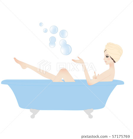 洗在浴缸的婦女浴 57175769