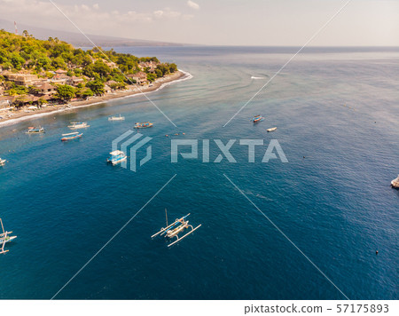 Jemeluk Bay, Amed. Amed is fast becoming a popular tourist destination in Bali, Indonesia. Set in 57175893