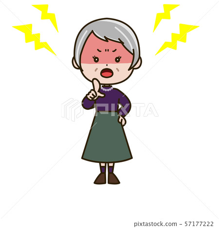 Enraged senior woman pose illustration 57177222