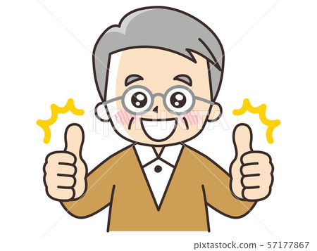 老人，豎起大拇指 57177867
