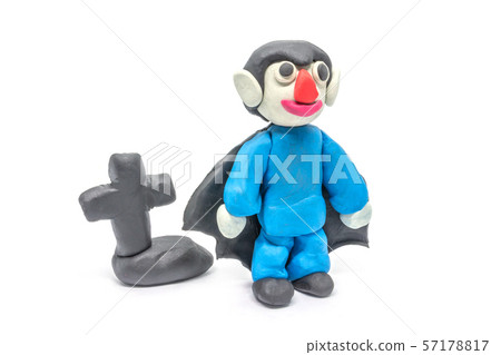 Play dough Dracula on white background Play dough Dracula on white background 57178817
