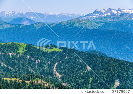 The view from the height to the green valley 57179997