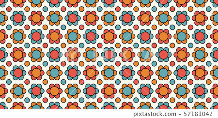 Retro flower pattern - seamless - Stock Illustration [57181042] - PIXTA