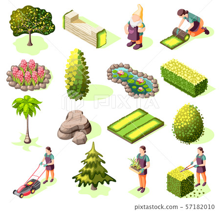 Landscaping Isometric Icons Landscaping Isometric Icons 57182010