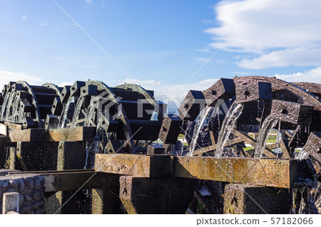 Three trains in summer Asakura city, Fukuoka Prefecture 57182066