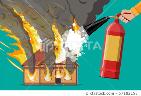 House burns. Extinguish fire in home 57182155
