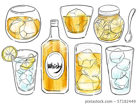 Sake whiskey lemon sour Sake whiskey lemon sour 57182449