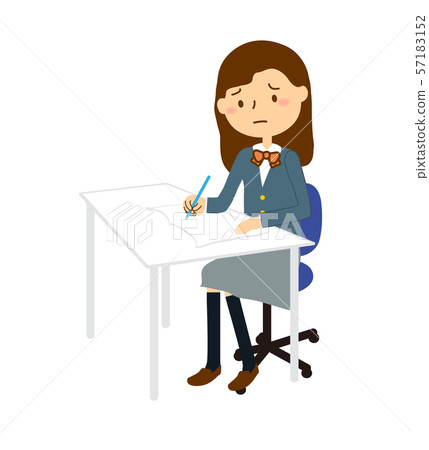 Tutoring school girl troubled face 57183152