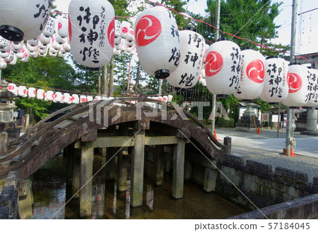Lanterns and Taikobashi at Manga Festival held in Taga Taisha, Shiga Prefecture 57184045