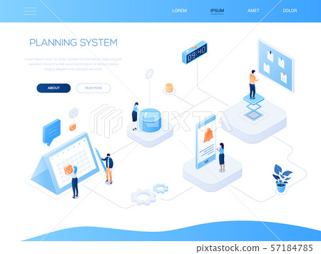 Planning system - modern isometric vector web banner Planning system - modern isometric vector web banner 57184785