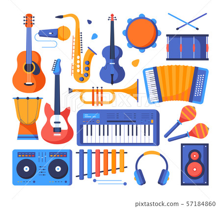 Musical instruments - colorful flat design style objects Musical instruments - colorful flat design style objects 57184860