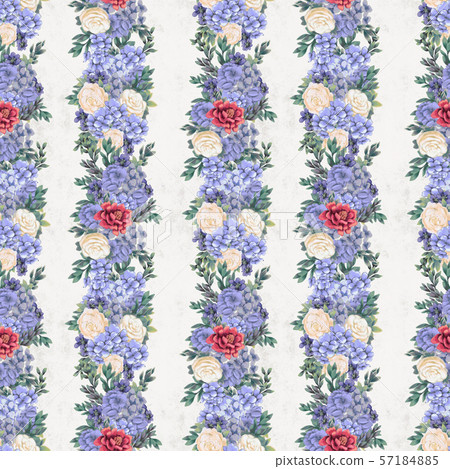 Watercolor floral seamless pattern. Hand painted flowers, greeting card template or wrapping paper Watercolor floral seamless pattern. Hand painted flowers, greeting card template or wrapping paper 57184885