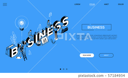 Business - line design style isometric web banner 57184934