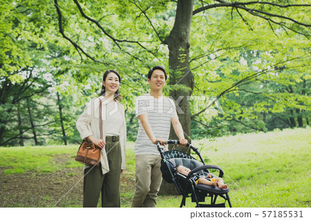 Stroller, baby, family walk, childcare, childcare park Stroller, baby, family walk, childcare, childcare park 57185531