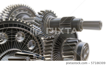 Futuristic gear mechanism 57186309