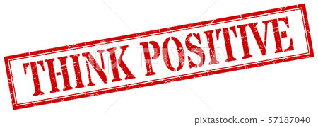 Think Positive Stamp. Think Positive Square Grunge - Stock Illustration 