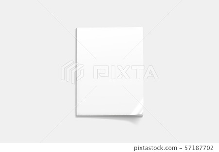 Blank white closed magazine mock up, top view, 3d rendering 57187702