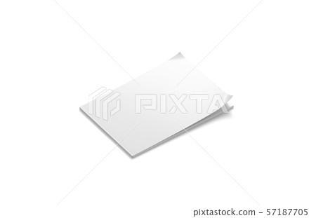 Blank white closed magazine mock up, a5 side view 57187705