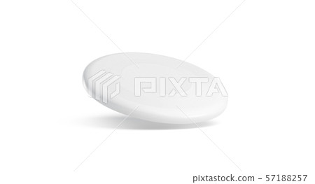 Blank white plastic frisbee mockup, isolated, no gravity 57188257
