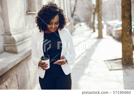 stylish black girl in a city stylish black girl in a city 57190860