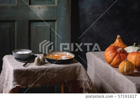 Pumpkin soup with cream 57191817