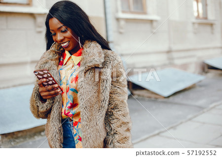 stylish black girl in a city stylish black girl in a city 57192552