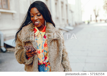stylish black girl in a city stylish black girl in a city 57192554