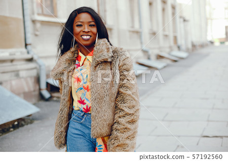 stylish black girl in a city stylish black girl in a city 57192560