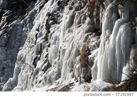 Big icefall in mountain at nice winter day Big icefall in mountain at nice winter day 57192897