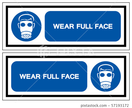 Wear Full Face Symbol Sign,Vector Illustration, Wear Full Face Symbol Sign,Vector Illustration, 57193172