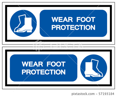 Wear Foot Protection Symbol Sign,Vector 57193184
