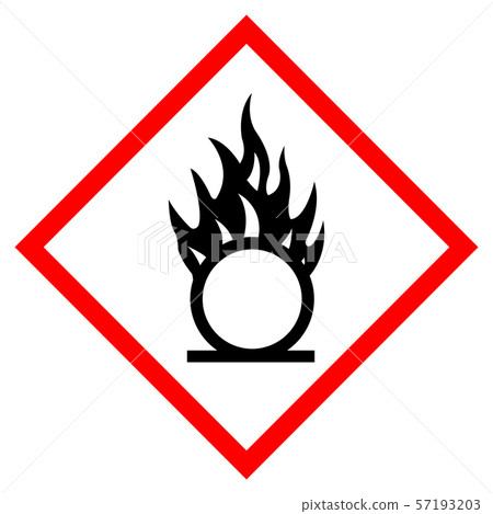 Oxidizer Hazard Symbol Sign, Vector Illustration, 57193203
