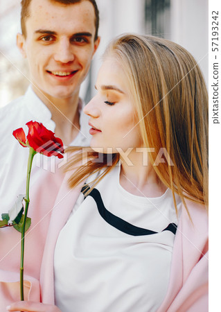 cute couple in a city 57193242