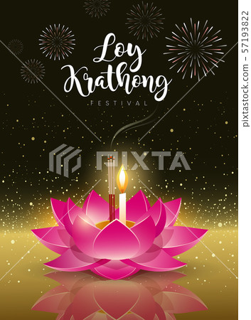 Vector Happy Loy Krathong festival travel in thailand  57193822