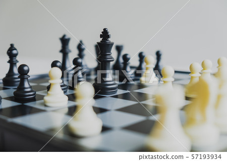 The chess board shows leadership, followers and business success strategies The chess board shows leadership, followers and business success strategies 57193934