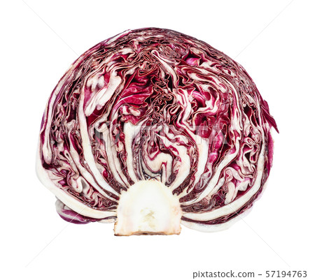 cross-section of fruit of red radicchio isolated cross-section of fruit of red radicchio isolated 57194763