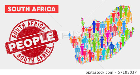 South African Republic Map Population People and Unclean Seal 57195037