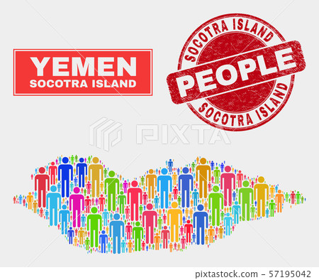 Socotra Island Map Population People and Textured Watermark Socotra Island Map Population People and Textured Watermark 57195042