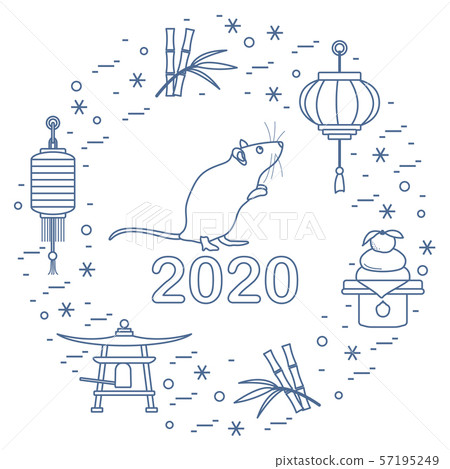New year Rat symbol 2020 Chinese japanese calendar 57195249
