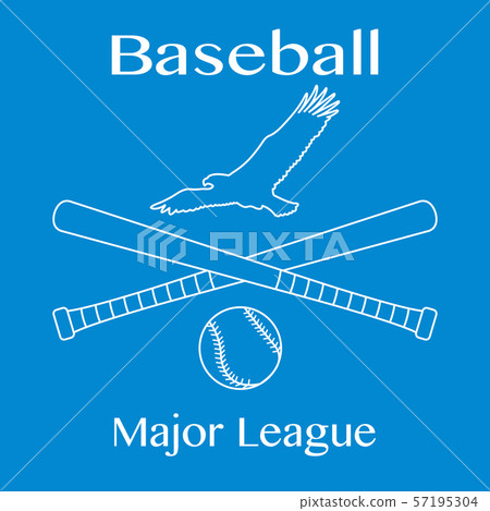 Baseball bats, ball and eagle Vector illustration 57195304